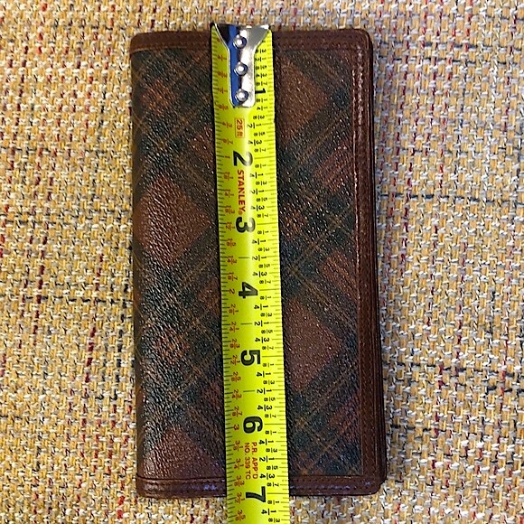 RALPH LAUREN Brown Green Tartan Plaid Multi Billfold Coin Long Bifold Wallet - Picture 15 of 17